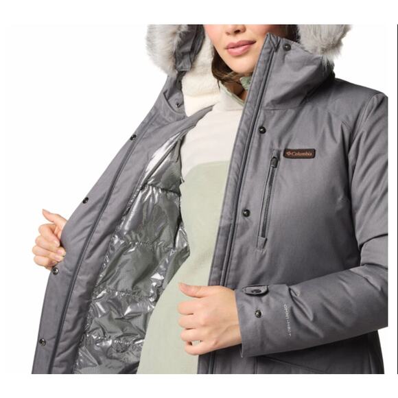 Columbia Women's Gray Suttle Mountain Long Insulated Jacket Size S - Picture 10 of 11